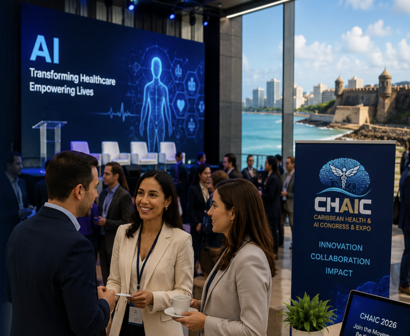 Congress attendees networking and exchanging ideas in a vibrant conference setting